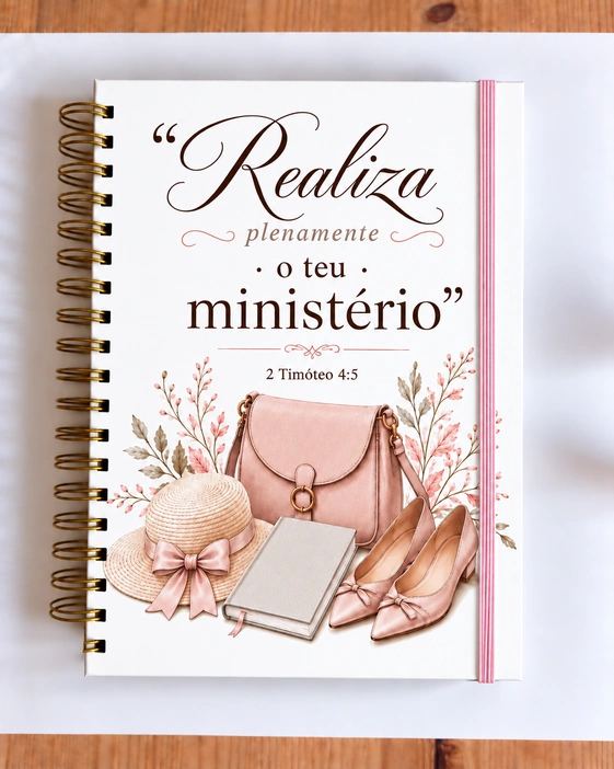 Realiza plenamente o teu ministério · Mala rosa · Fita rosa, A4