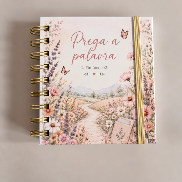 Prega a palavra · Caminho de flores · Fita dourada, A6