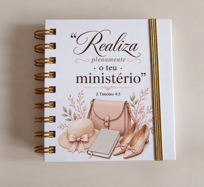 Realiza plenamente o teu ministério · Mala rosa · Fita dourada, A6