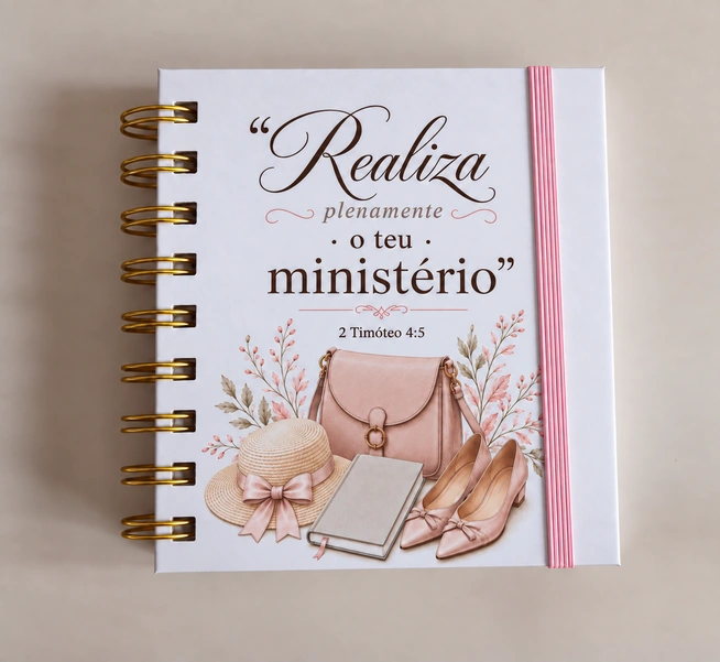 Realiza plenamente o teu ministério · Mala rosa · Fita rosa, A6