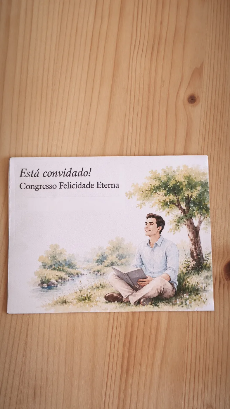 Foto do envelope homem medita completo
