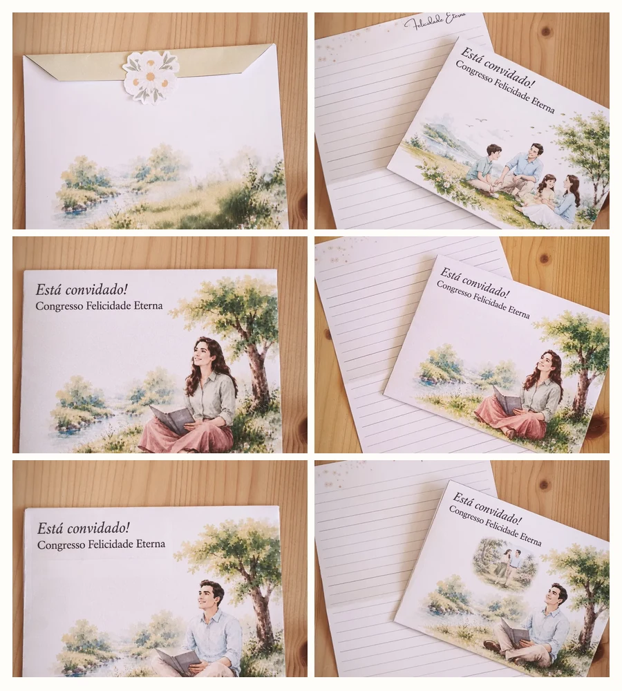 Montagem com vários envelopes completos