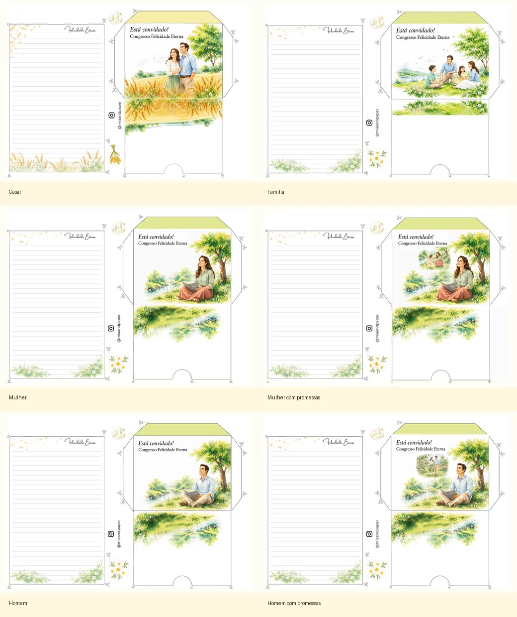 Envelopes para os convites